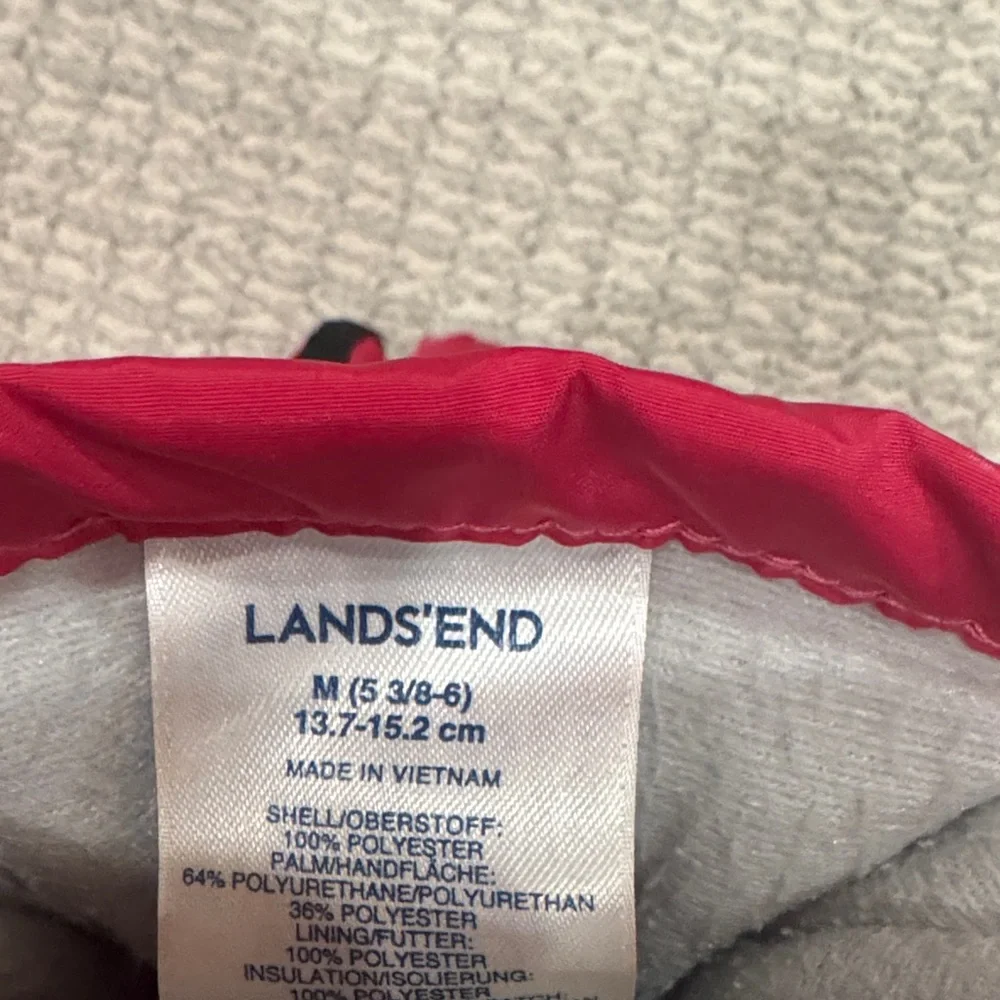 Lands' End Kids Ski Gloves - Red and Gray